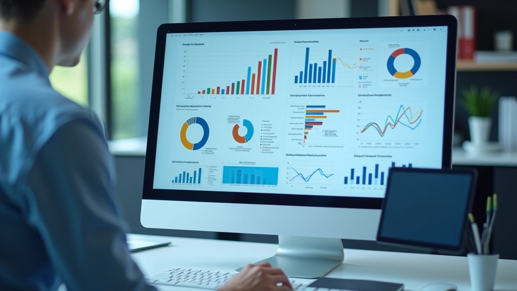 Tableau de bord analytique montrant graphiques de compétitivité industrielle, données statistiques, courbes de productivité sur écran